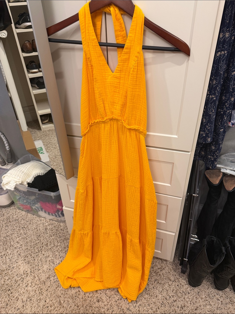 Steve Madden Yellow Sleeveless V-Neck Maxi Dress